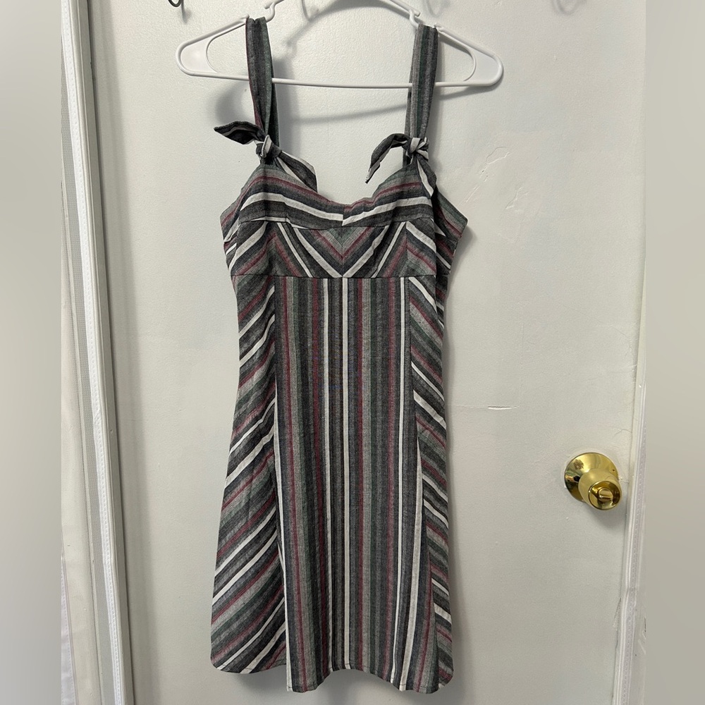 Olivaceous Multicolor Striped Dress